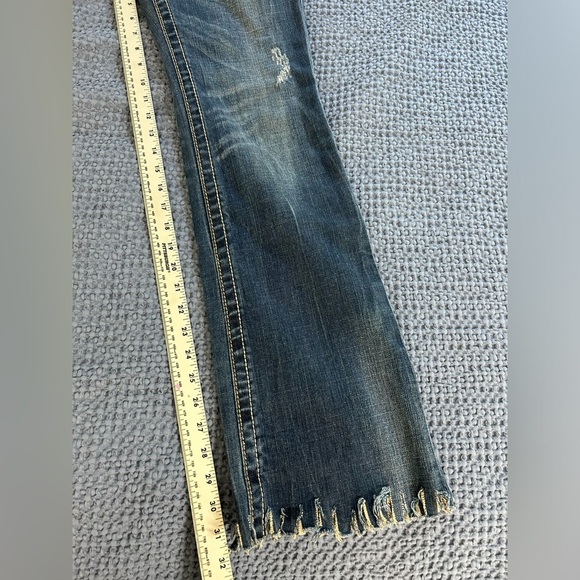 ROCK‎ REVIVAL WOMEN'S NOELLE BOOT CUT JEANS SIZE 30 FRAYED HEAVY STITCHING - Picture 13 of 16